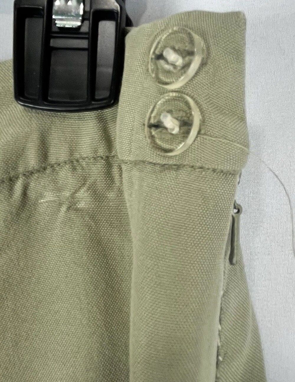 100% Silk Wide Leg Pants Women’s Sage Green Petite Coastal Minimalist - Picture 4 of 16